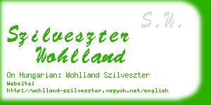 szilveszter wohlland business card